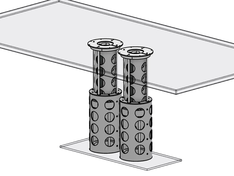 MANUAL DUAL PEDESTAL TABLE MECHANISM